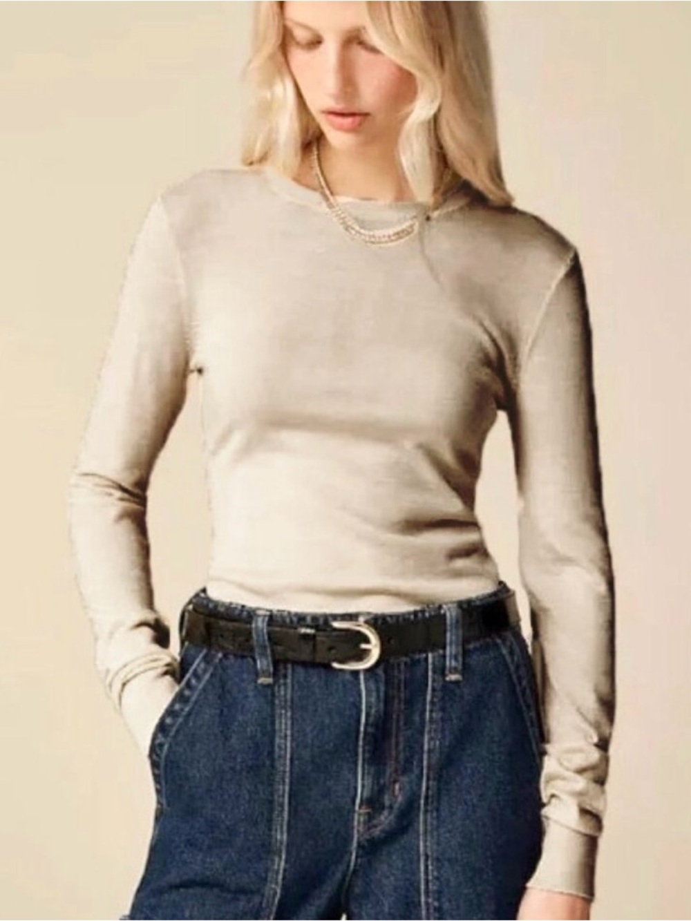 NWT J. Crew Margot Sweater Flax Beige XL